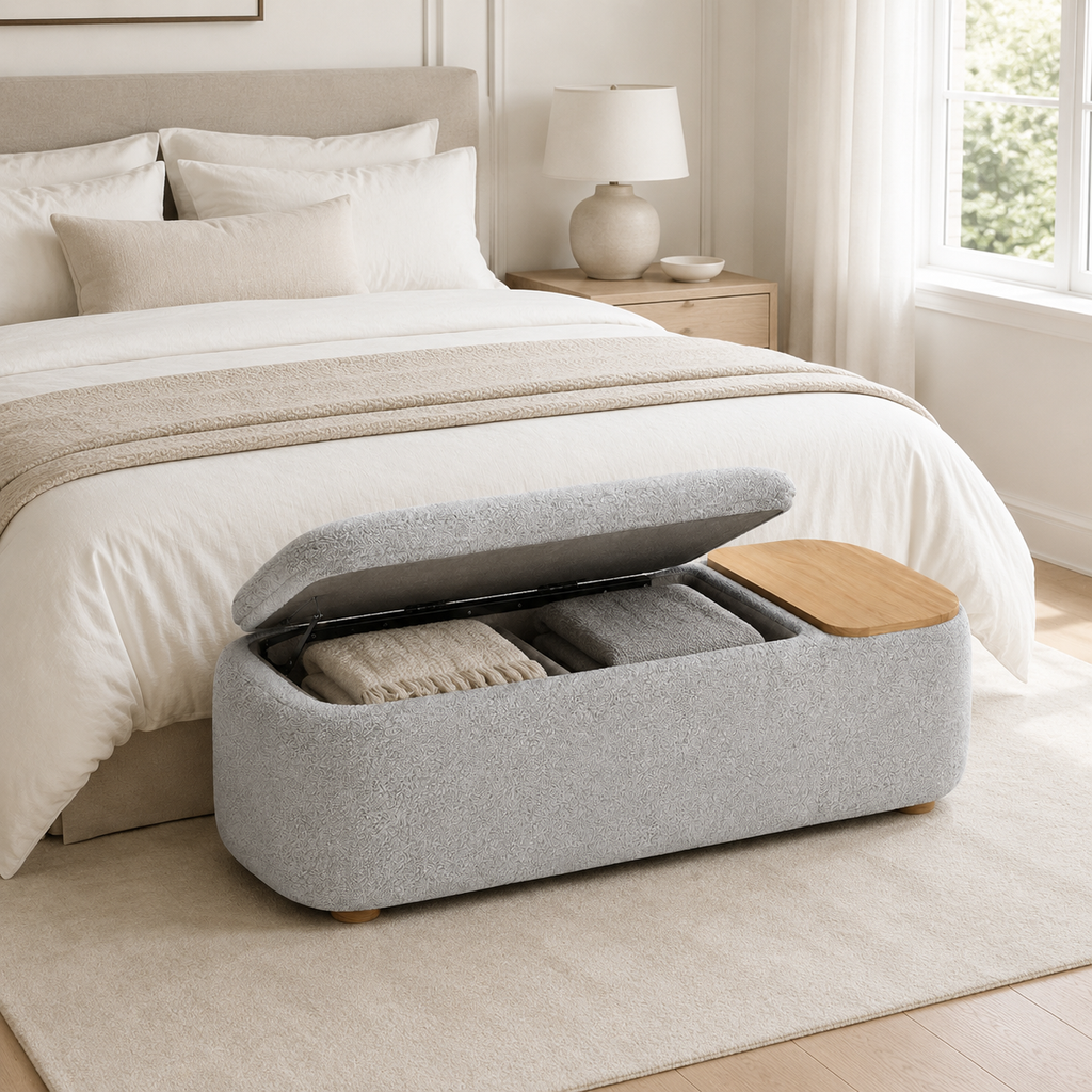 ORVENALI Lift-Top Storage Ottoman Bench