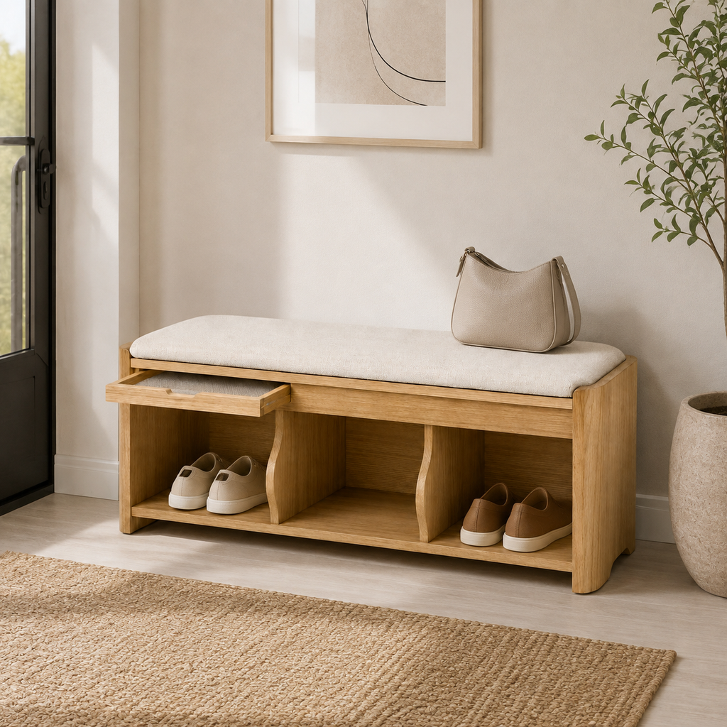 ORVENALI Entryway Shoe Storage Bench