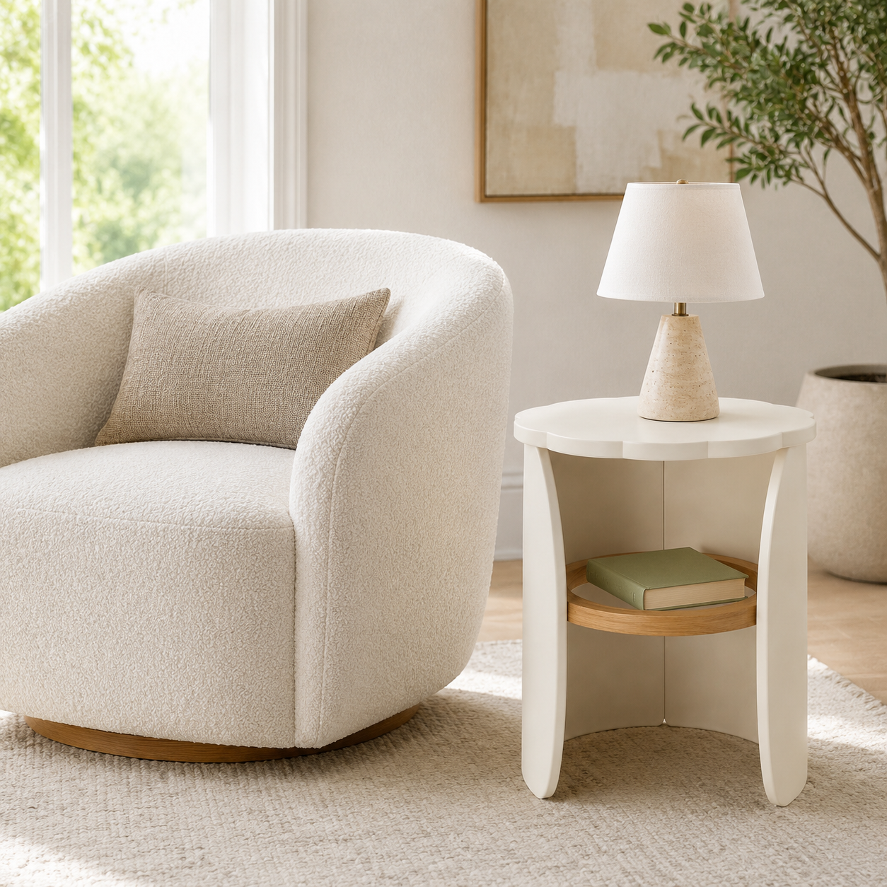 ORVENALI Round Accent Side Table