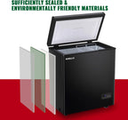 5.0 Cu. Ft. Chest Freezer with 2 Removable Stainless Steel Baskets, Electronic Control, 41°F to -15°F, Black