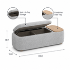 ORVENALI Lift-Top Storage Ottoman Bench