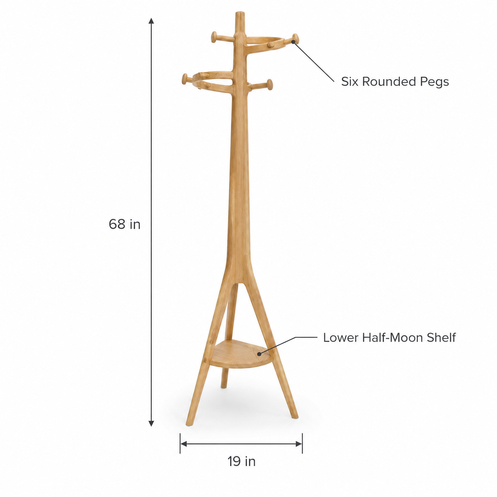 ORVENALI Freestanding Coat Rack with Shelf
