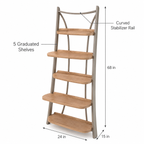 ORVENALI 5-Tier Leaning Ladder Shelf