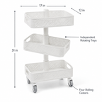ORVENALI 3-Tier Rolling Storage Cart