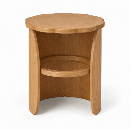 17-Inch Scalloped Round Accent Side Table
