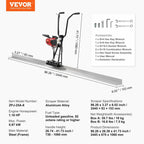 VEVOR Gas Concrete Power Screed With 8ft Aluminum Board - ZPJ-25A-8