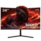 CRUA 24 inch 180Hz Curved Gaming Monitor FHD 1080P, Black - CR240DM