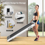 2-in-1 Folding Electric Treadmill, 2.25 HP, Under-Desk, with Dual Display and Smart App Control