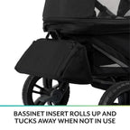 2-in-1 All-Terrain Baby Stroller Wagon with Canopy and Storage - Gray