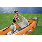Bestway Inflatable Kayak Set With 2 Seats, Orange And Black - Hydro Force Lite Rapid X2