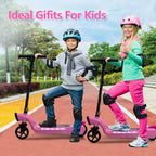 iRerts Kids Electric Scooter 12V 45W With Front Light, Rear Brake And Colorful Deck Light - Pink