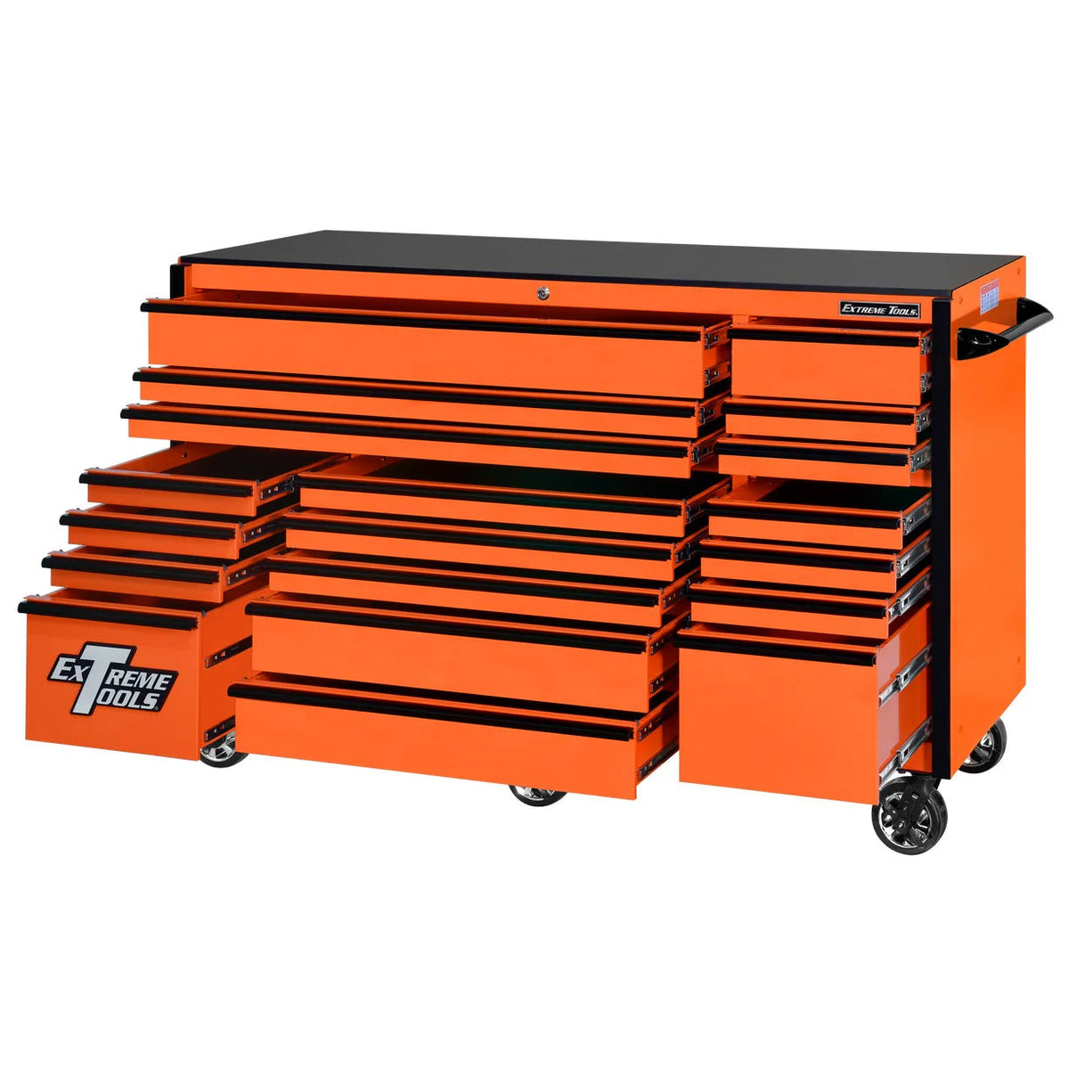 Extreme Tools 72-in x 30-in 19-Drawer Roller Cabinet With 250 lb Drawer Slides - RX723019RC-250