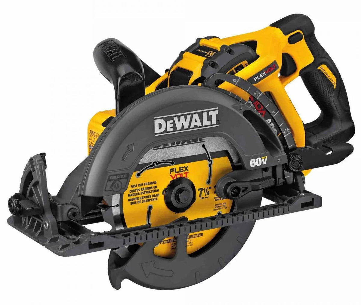 Dewalt Cordless Worm Drive Style Circular Saw, 60V Max Li-Ion, 7-1/4 in - DCS577X1
