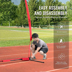 VEVOR Barricade Backstop Net, 12x9 ft Ball Sports Barrier Netting With Carry Bag - SSPDYBQ004