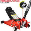 Seizeen Low Profile 3 Ton 6600 lbs Trolley Jack With Dual Lift Pump - Red