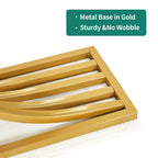 Modern Gold Console Table with Marbled Top, Sofa Table for Entryway and Hallway