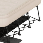 Dextrus Inflatable Queen Air Mattress With Built-In Pump, Steel Frame, Velvet Surface, Khaki