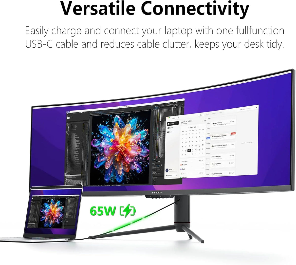 INNOCN 49 Inches Curved Gaming Monitor, 144Hz, HDR400, 32:9 - 49C1G