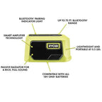 Ryobi 18V ONE+ 3-Tool Camping Kit With Area Light, Bluetooth Speaker, 4 in Clamp Fan, 1.5 Ah Battery, Charger And 16 in Buho Tool Bag