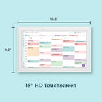 15 Inch Digital Wall Planner & Chore Chart, Smart Family Calendar Organizer Display for Home Organization