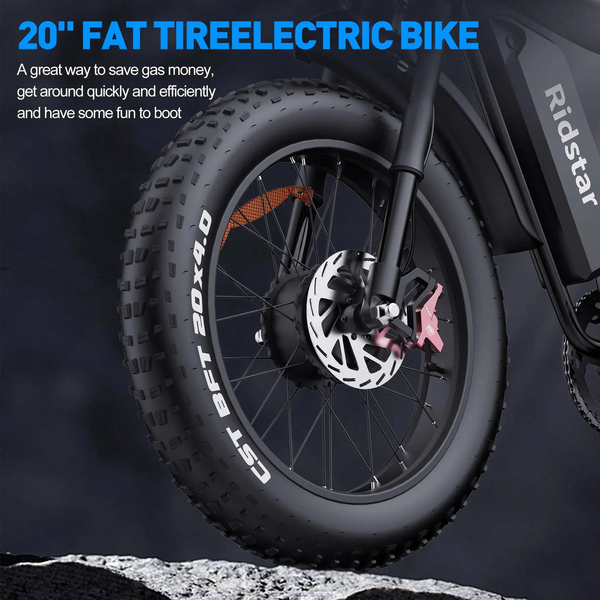 1500W Electric Mountain Bike 48V 20Ah, 20 inch Fat Tires, Shimano 7-Speed, Full Suspension - q20-1500w