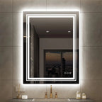 Extra Large LED Lighted Bathroom Mirror, Anti-Fog Wall Mounted Vanity Mirror with 3 Colors