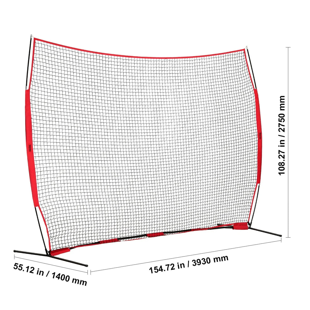 VEVOR Barricade Backstop Net, 12x9 ft Ball Sports Barrier Netting With Carry Bag - SSPDYBQ004