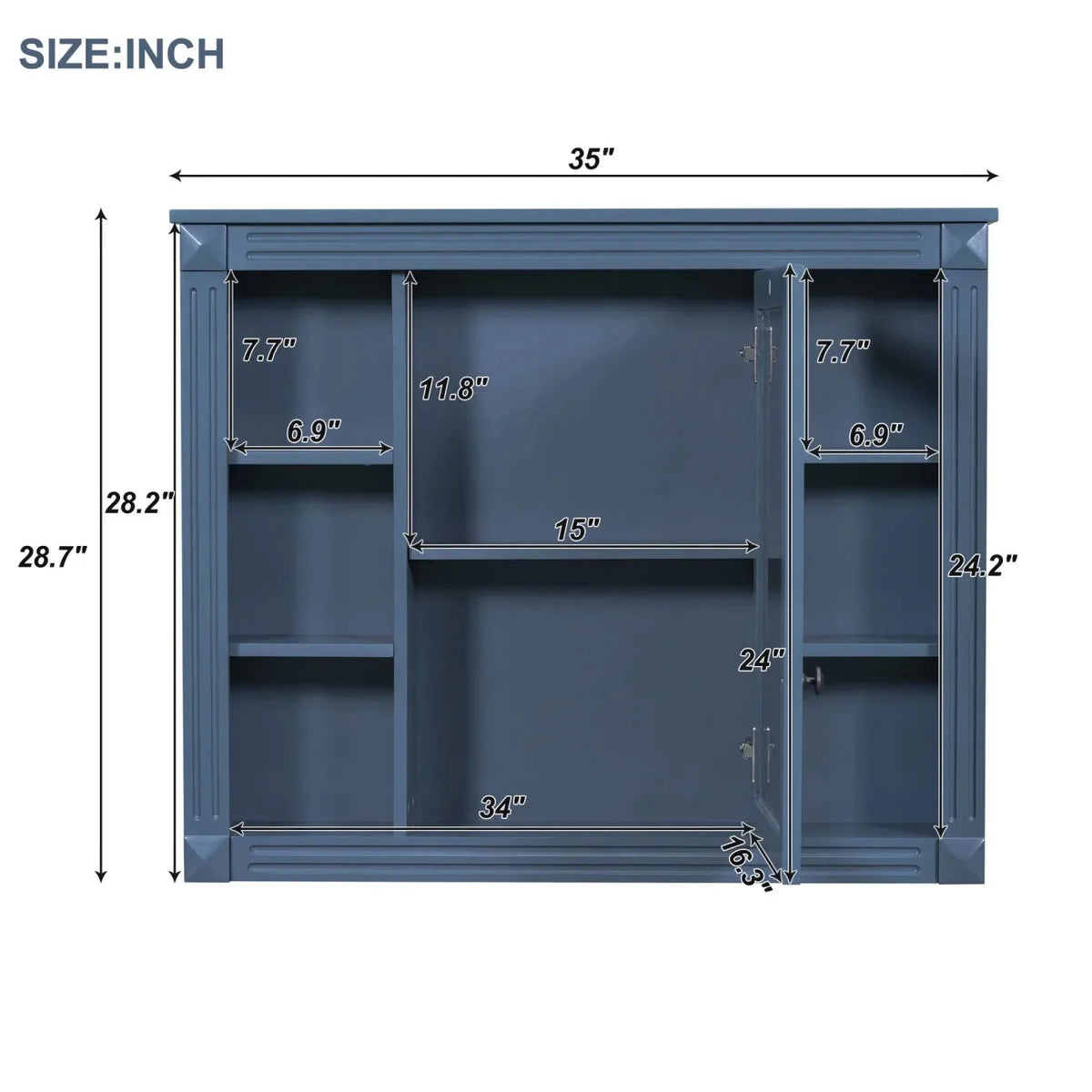 36'' Bathroom Vanity Set With Ceramic Sink Top, Mirror Cabinet, 2 Doors And 2 Drawers - Gray