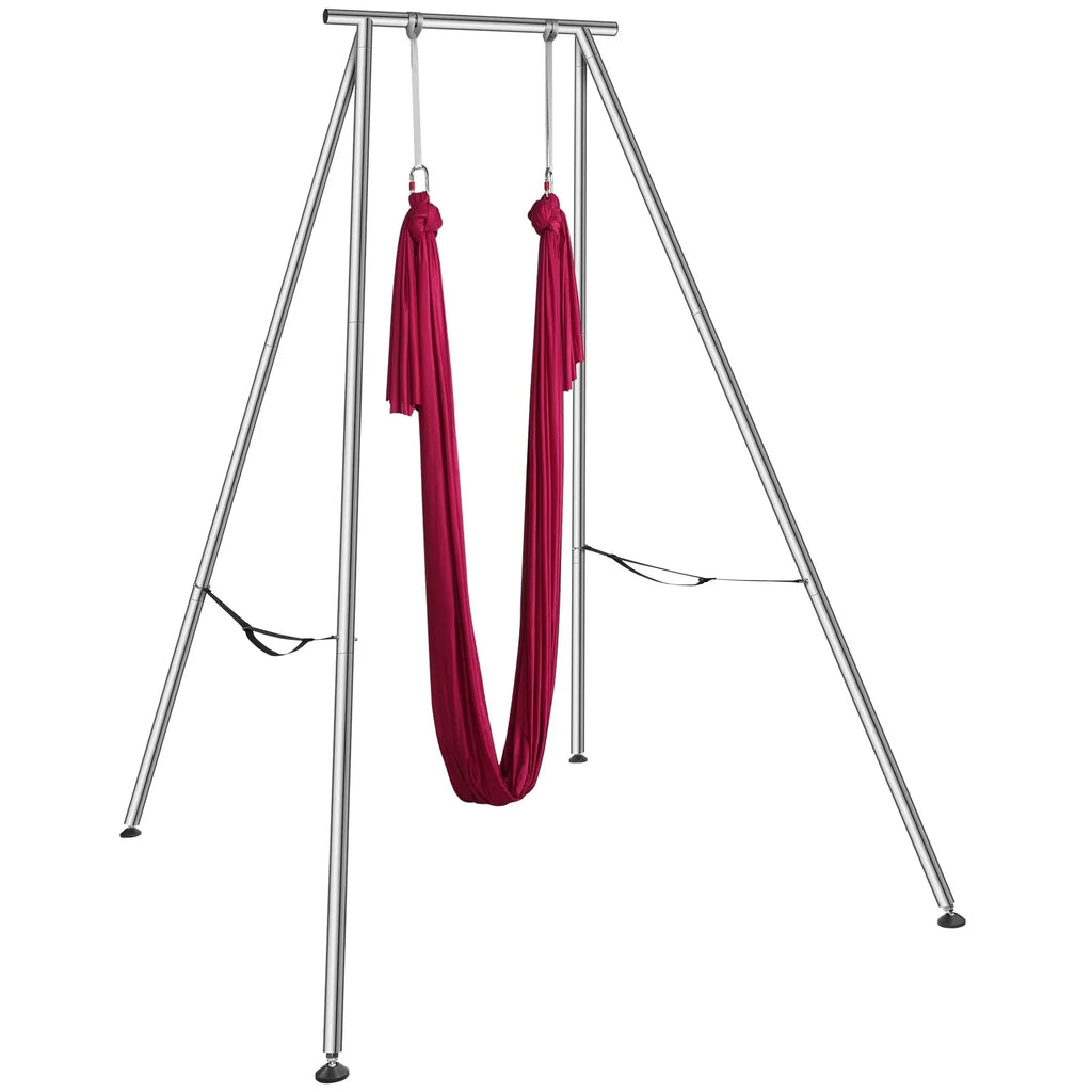 KFFKFF Aerial Yoga Swing Stand And Hammock Kit, 8.30 x 6.3 x 9.68 ft, 551.15 lbs, Red - HM-559WR6