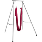 KFFKFF Aerial Yoga Swing Stand And Hammock Kit, 8.30 x 6.3 x 9.68 ft, 551.15 lbs, Red - HM-559WR6