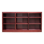 Triple Wide Wood Bookcase, 9 Shelf 36 Inch Tall Bookshelf for Home, Office and Display Storage