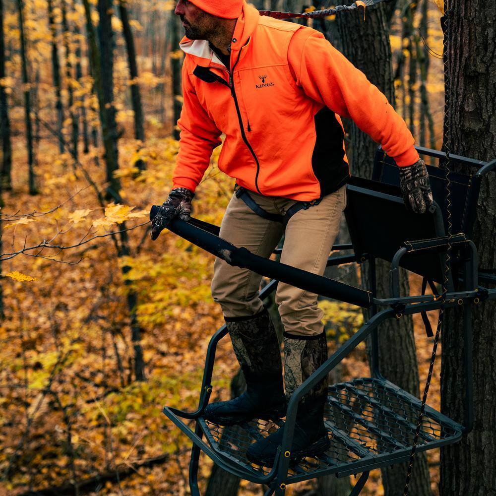 Jumbo Jack Ladder Stand – Adjustable Shooting Rail, Large Platform, Mesh Seat
