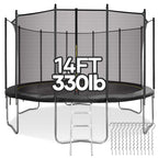 MARNUR Kids' Trampoline 8 ft With Enclosure Net, Ladder And Wind Stakes - 330 lbs Weight Capacity