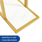 Modern Gold Console Table with Marbled Top, Sofa Table for Entryway and Hallway