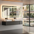 Extra Large LED Lighted Bathroom Mirror, Anti-Fog Wall Mounted Vanity Mirror with 3 Colors