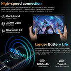 12 Inch Android 16 2-in-1 Tablet, 36GB RAM, 128GB Storage With Keyboard Case - E50