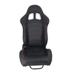 PVC Single Adjuster Double Track Racing Seats, Black - Pair