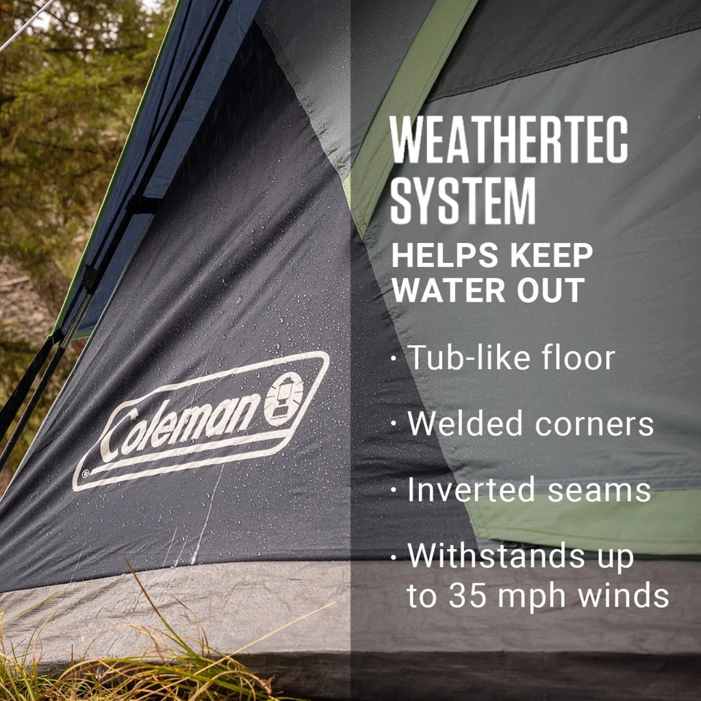 Coleman Skydome Camping Tent, 2 Person, Evergreen