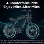 AKEZ Adult Electric Bike 1000W 28 mph 48V 13A 20*4.0in Fat Tire Full Suspension 7-Speed - M20