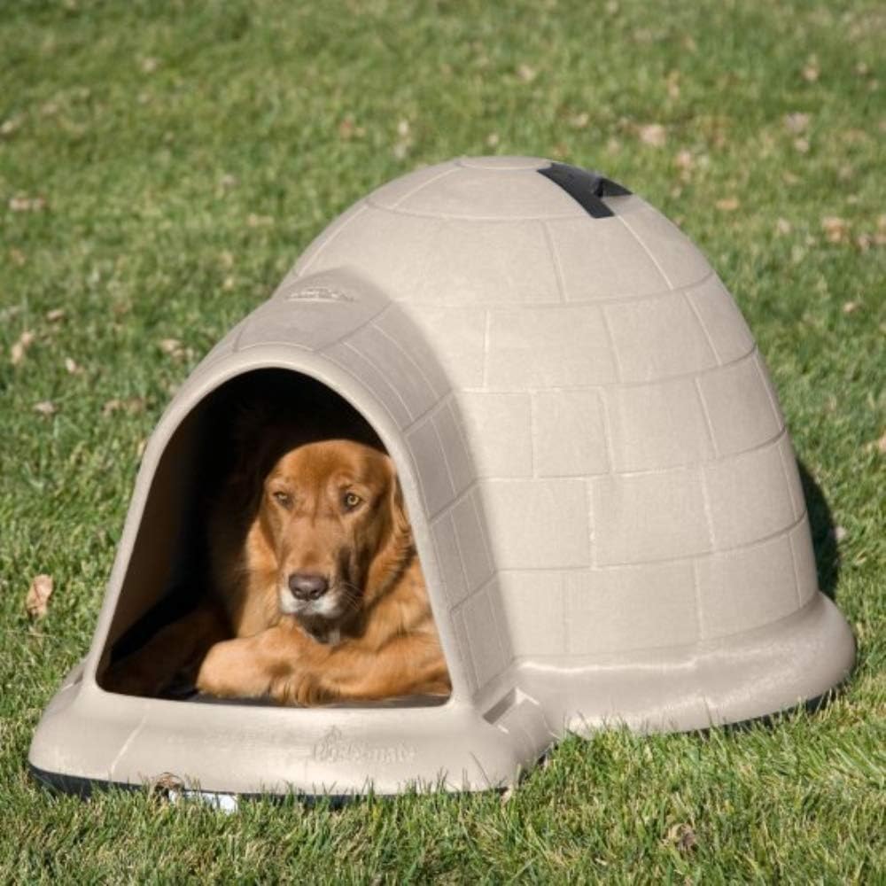 XL Igloo Dog House for Dogs 90-125 Lbs., All-Weather Pet Shelter, Made in USA