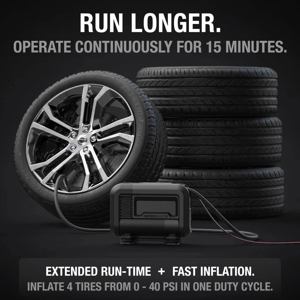 NOCO 15A 12V Portable Tire Inflator, 80 PSI - AIR15