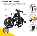 Swagtron Swagcycle EB5 Pro Plus Folding Electric Bike With Pedals, Lightweight Aluminum - Recertified