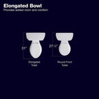 KOHLER Highline Arc Extra Tall 2-Piece Elongated Toilet, White, 1.28 GPF - 78305-0