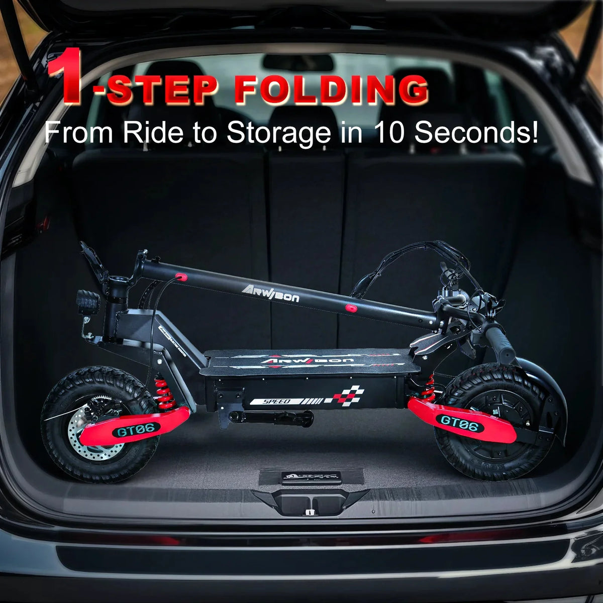 Off Road Electric Scooter For Adults, 1200W, 11 in Tires, 330 lb Load - GT06
