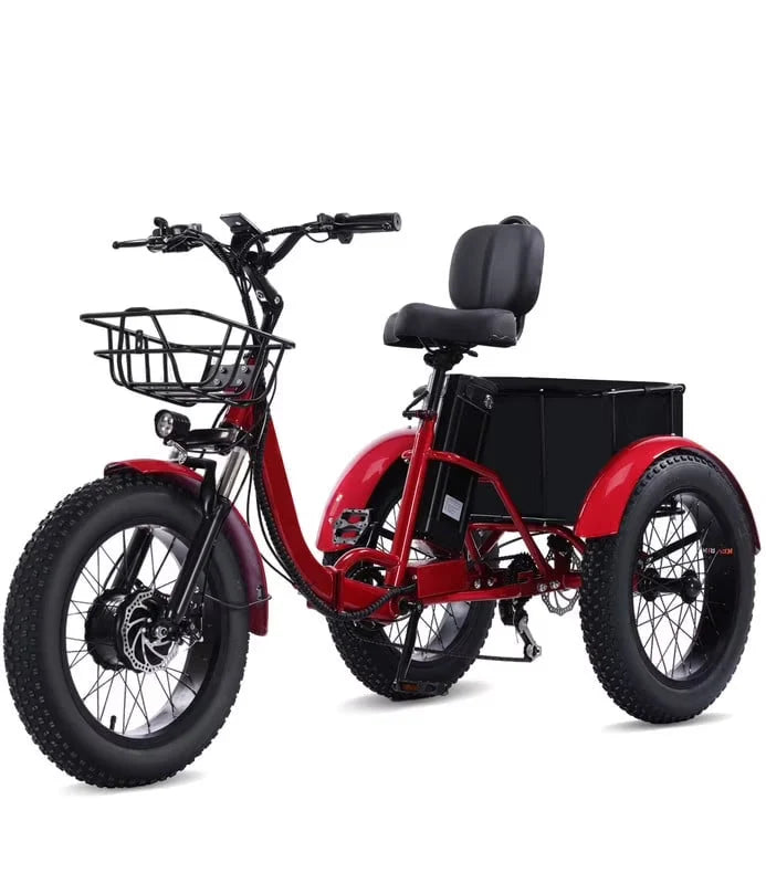 YEBEI Folding Electric Tricycle for Adults, 500W Motor, 48V15AH Lithium Battery, 20 x 4.0 in Fat Tires