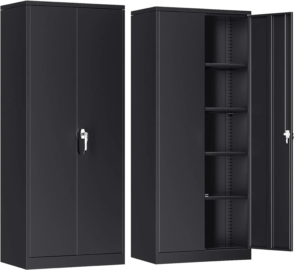 Atripark Metal Storage Cabinet With Lock, 72in Lockable Garage Tool Cabinet With Doors