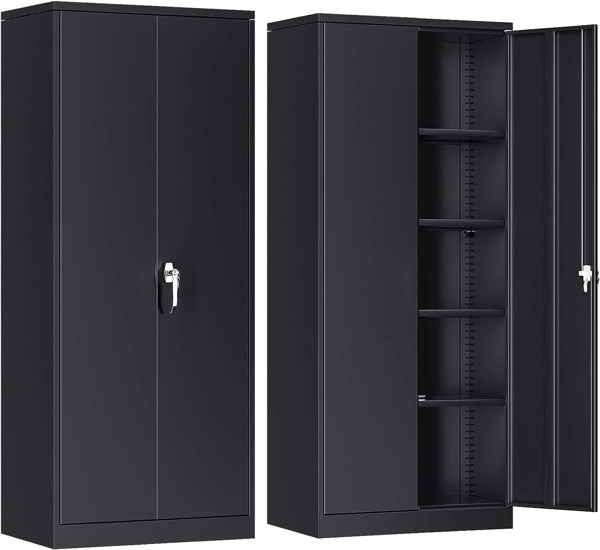 Atripark Metal Storage Cabinet With Lock, 72in Lockable Garage Tool Cabinet With Doors