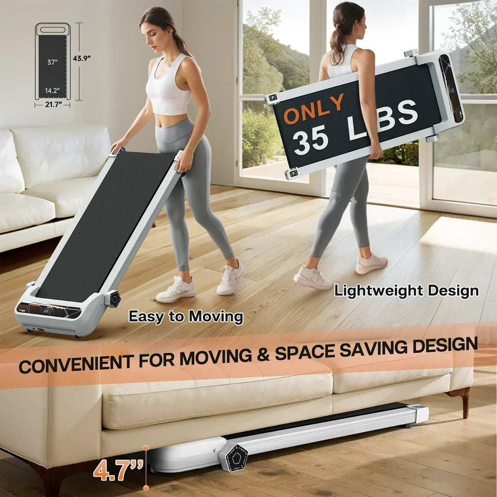 FYC Under Desk Walking Pad Treadmill With Incline, 2.5 HP, White