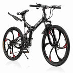 26-Inch Folding Mountain Bike for Adults, 21-Speed, Dual Suspension