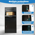 Gaonala Steel Package Delivery Box 19.6x14.4x44.9in Lockable Weather-Resistant Black